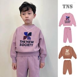 Clothing Sets 23 Autumn And Winter Children's Tns Same Windmill High Collar Fleece Hoodie Suit For Boy Girl Babies Thickened Top