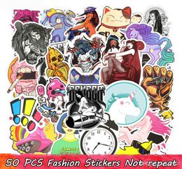 50 PCS Motorcycle Stickers Graffiti Funny Cool Anime Decals Sticker for Home Decoration Snowboard Laptop Guitar Bicycle Helmet Wal9629259