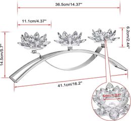 Design Elegant 3 Arms Crystal Lotus Flower Tealight Candle Holders Gol d Silver Plated Candlestick Table Candelabras For Wedding Ho me Decorations Supplies