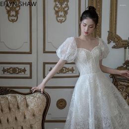 Party Dresses Royal Style Long Formal Dress Elegant Evening High End Empire Lace Embroidery Puff Sleeve Fairy Wedding White