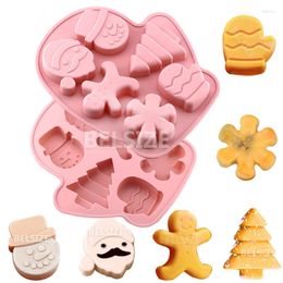 Baking Moulds Christmas Santa Claus Chocolate Silicone Mould For Cake Decorations Tools Diy Cookie Mould Pastry Accessories