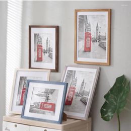 Frames 1Pcs 6 7 14 Inch Vintage Solid Wood Po Frame For Picture Wall Stand Decor Commemoratire Gift