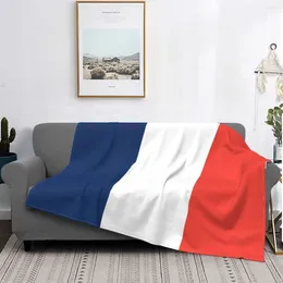 Blankets 3D Printed French Flag Pattern Blanket Flannel Decoration Multifunctional Warm Bed Travel Plush Duvet