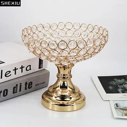 Storage Bottles Gold Plated Crystal Fruit Plate Candy Box Trays Decorative Dresser Table Cosmetic Containers Jewellery Organiser