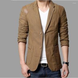Men's Suits Slim Fit Cotton Business Suit Blazer Mens Plus Size M-6XL Casual Wear-resistant Jacket Male High Quality Solid Party Coats