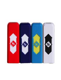 Cigarette Lighters USB Rechargeable Battery Electronic Cigarettes Lighter Windproof Flameless No Gas Fuel ABS Flame Retardant Plas2823117