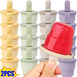 Baking Moulds Ice Cream Mold DIY Silicone Popsicle Mould Box With Plastic Stick Jelly Pudding Summer Drink Ball Maker Kitchen Gadgets
