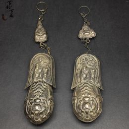 Decorative Figurines Antique Collection White Copper Needle And Thread Bag Pendant
