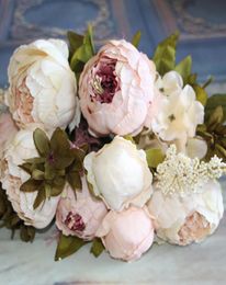 13 Heads Fake Artificial Peony Silk Decorative Party Flowers For Home el Wedding Office Garden Decor European Style3809576