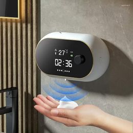 Liquid Soap Dispenser LED Digital Display Despenser Automatic Infrared Foam Dispensers USB Charging Wall Mounted Bathroom Accessories