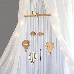 Decorative Figurines Wooden Balloon Wind Chime Hanging Wall Ornaments Baby Bed Bell Nordic Style Kids Room Decoration Nursery Props