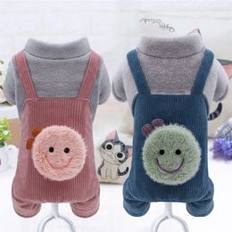 Dog Apparel Fleece Clothes Winter Furry Pattern Jumpsuit Romper For Small Medium Dogs Chihuahua Puppy Cat Tracksuit Pet Overalls XXL