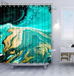 1 Piece 3D Marble Texture Print Bath Curtain Waterproof Polyester Shower Curtain with Hooks Creative Bathroom Decor 180x180cm203Z1016539