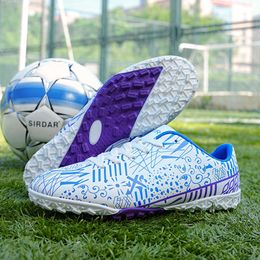 Sapatos de futebol de baixo corte com mandarim colorido de pato longos e unhas quebradas cement cement grama infantil sapatos de futebol