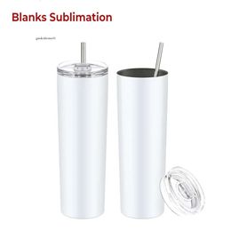 Wholesale High Quality Custom 20Oz Stainless Steel Blank Sublimation Straight Tumbler Cups Mugs With Plastic Straw In Bulk 920 0514