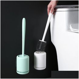 Toilet Brushes Holders Wikhostar Brush Sile Quick Drying Cleaning Wall Mount Gap With Holder Tool Bathroom Accessories Drop Delive Dhgjx