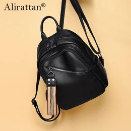 Backpack Casual Large-Capacity PU Leather Bags For Women 2024 Fashion Brand Ladies Soft Shoulder Bag Travel