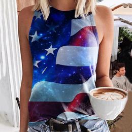 Women's Tanks 1x Womens Suitable Crewneck Sleeveless Print Tank Tops Summer Casual Loose Fit Basic Beach Blouse T Shirts Chargers Top Women