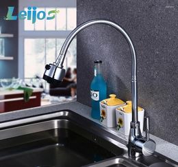 Kitchen Faucets Faucet With Universal Rotation Sprayer Commercial Sink 304 Stainless Steel Mixer Tap Lead-Free