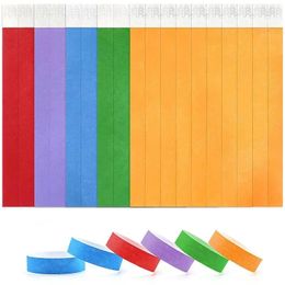 Party Supplies 50pcs Tear-Resistant Waterproof Paper Bracelet Sticky Synthetic Multicolored Event Ticket Wristbands