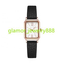 New rectangle Alloy dial Clock Female Classy Ladies Watch Strap Quartz Casual Leather watch for Women 30g