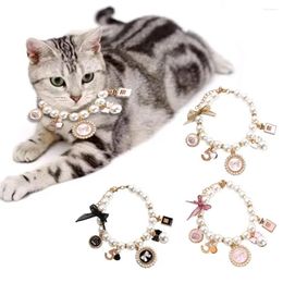 Dog Collars Sweet Wedding Jewellery Stuff Puppy Accessories Princess Pearl Rhinestone Necklace Cat Pet Bow Collar