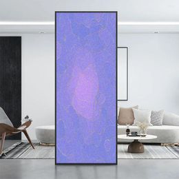 Window Stickers Purple Marbling Privacy Film Decorative Glass Covering No-Glue Static Cling Frosted