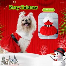 Dog Apparel Christmas Pet Supplies Cat Small Dresses Xmas Cosplay Fancy Princess Puppy Year Red Pleuche Clothes