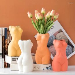 Vases Nordic Human Body Art Flower Vase High Quality Hall Ceramic Home Decoration Desk Room Craft Ornaments