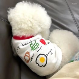 Dog Apparel Pet Clothes Cartoon Food Vests For Dogs Clothing Cat Small Fried Eggs Vegetable Print Cute Thin Spring Summer Boy Chihuahua