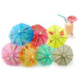 Paper Picks 144Pcs Parasols Umbrellas Drinks Wedding Event Party Supplies Holidays Tail Garnishes Holders Free Shipping1.26