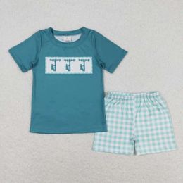 Clothing Sets Short Sleeve Toddler Boy Outfit RTS Kids Baby Boys Clothes Lineman Print Boutique Wholesale In Stock Kid