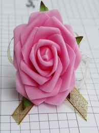 8cm Wrist Flower Rose Silk Ribbon Bride Corsage Hand Decorative Wristband Bracelet Bridesmaid Curtain Band Clip Bouquet G11308531396