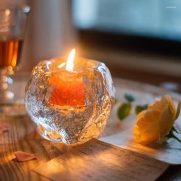 Candle Holders Ice Cave Cup Candlestick Decoration Desktop Glass Romantic Light Evening Table Crystal Nordic