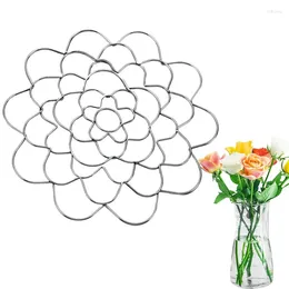 Decorative Flowers 4In Flower Arrangement Holder Stainless Steel Lid Arranger Lids Metal Insert Floral Round Grids