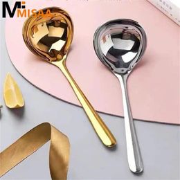 Spoons Household Drinking Spoon Mirror Reflection Thickened Material Long Handle Kitchen Bar Supplies Small Round