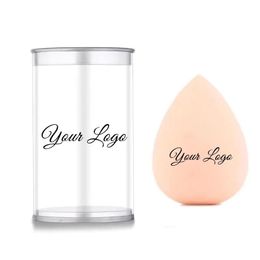 50pcs Custom Logo Beauty Egg Cosmetic Blender with box Customize Make Up Private Label Latex Free Clear Box Makeup Sponge