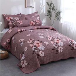 Bedding Sets Patchwork Quilt Set Frosted Fabric Cotton Filled Pillowcase Comfortable Breathable Machine Washable Home Textile