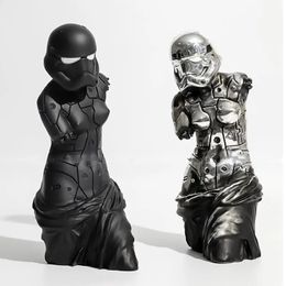 Cyberpunk Art Goddess Statue Creative Y2k Punk Storm Troopered Sculpture Figurines Ornaments Home Interior Decor Gifts 240425