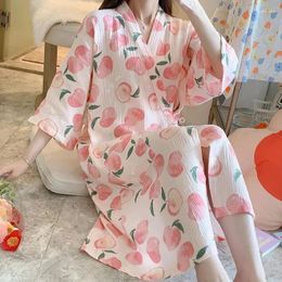 Towel Sweet Cute Floral Bath Robe Wedding Bride Bridesmaid Bathrobe Short Kimono Night Women Pajamas Fashion Dressing Gown