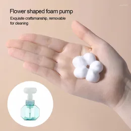 Liquid Soap Dispenser 300ml Foaming Pump Flower Shape Foam Empty Bottle Plastic Clear Shower Gel Bathroom Products