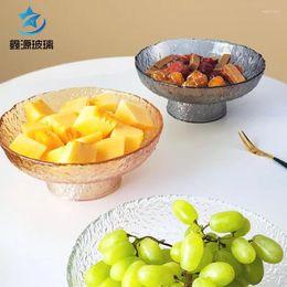 Storage Bottles Hammered Glass Fruit Plate Household Living Room Coffee Table Dim Sum Snack Japanese Creative Candy Dried