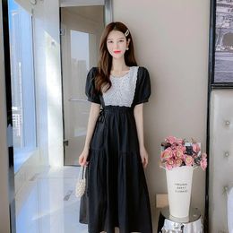 Party Dresses Summer Retro Black And White First Love Sweet Temperament Waist Line Princess Lady Dress