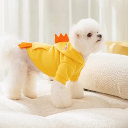 Dog Apparel Can Lead Pet Hoodie Winter Clothes Three-dimensional Crimmy Teddy Warm Clothing Puppy Halloween