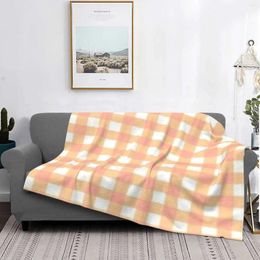 Blankets Orange Plaid Top Quality Comfortable Bed Sofa Soft Blanket Artsy Teenager Teen Girls Brand Vsco Phone Pattern Background Case