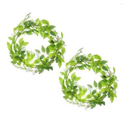 Decorative Flowers 2 Pcs Artificial Flower Garland Tree Vine Vines Hanging Wall Decor Wisteria Fake Faux