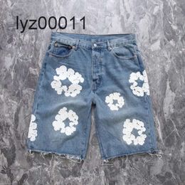 Flower jeans 2024 Mens luxury designer Mens shorts Jeans Men Jean flower Diamond Denim shortpants Slim Mens jeans street Hip hop ZDKT