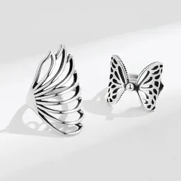 Cluster Rings High Quality Vintage Butterfly Thai Silver Female Party Ring Promotion Jewelry For Women No Fade Christmas Gifts