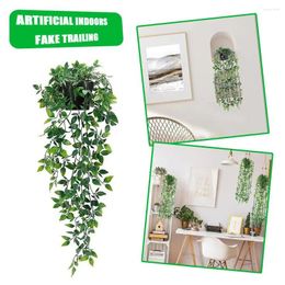 Decorative Flowers Plant Mandala Artificial Hanging Eucalyptus Pressed Leaves Fake Vine Potted Plastic Decoration IndoorOutdoor Wedding X1C3