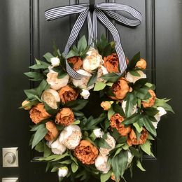 Decorative Flowers 1pc Autumn Thanksgiving Day-Rose Garland Home Decoration
